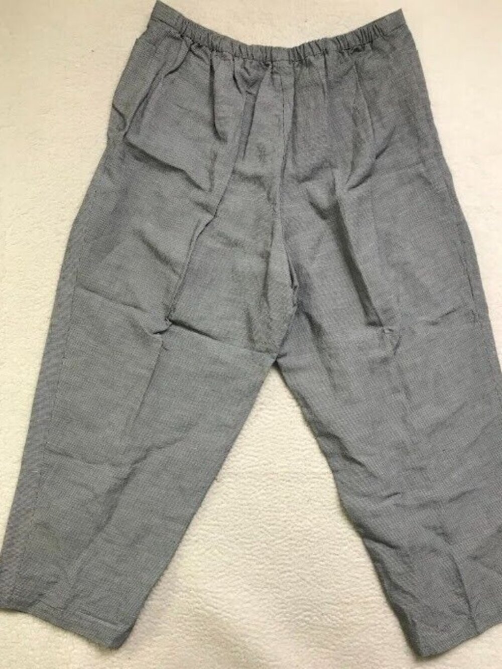 NWT Eileen Fisher Women's Linen Rayon Houndstooth Wide Leg Pants Size 3X